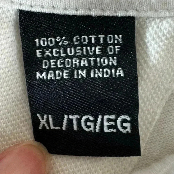 Chaps Mens White Size XL Short Sleeve Collared Polo Shirt Fishbone Print - Picture 7 of 11